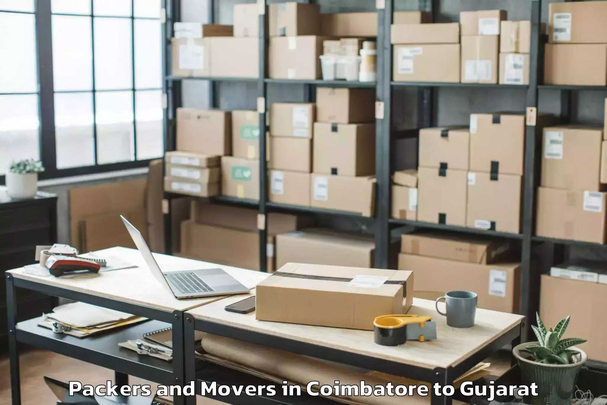 Top Coimbatore to Jhagadia Packers And Movers Available